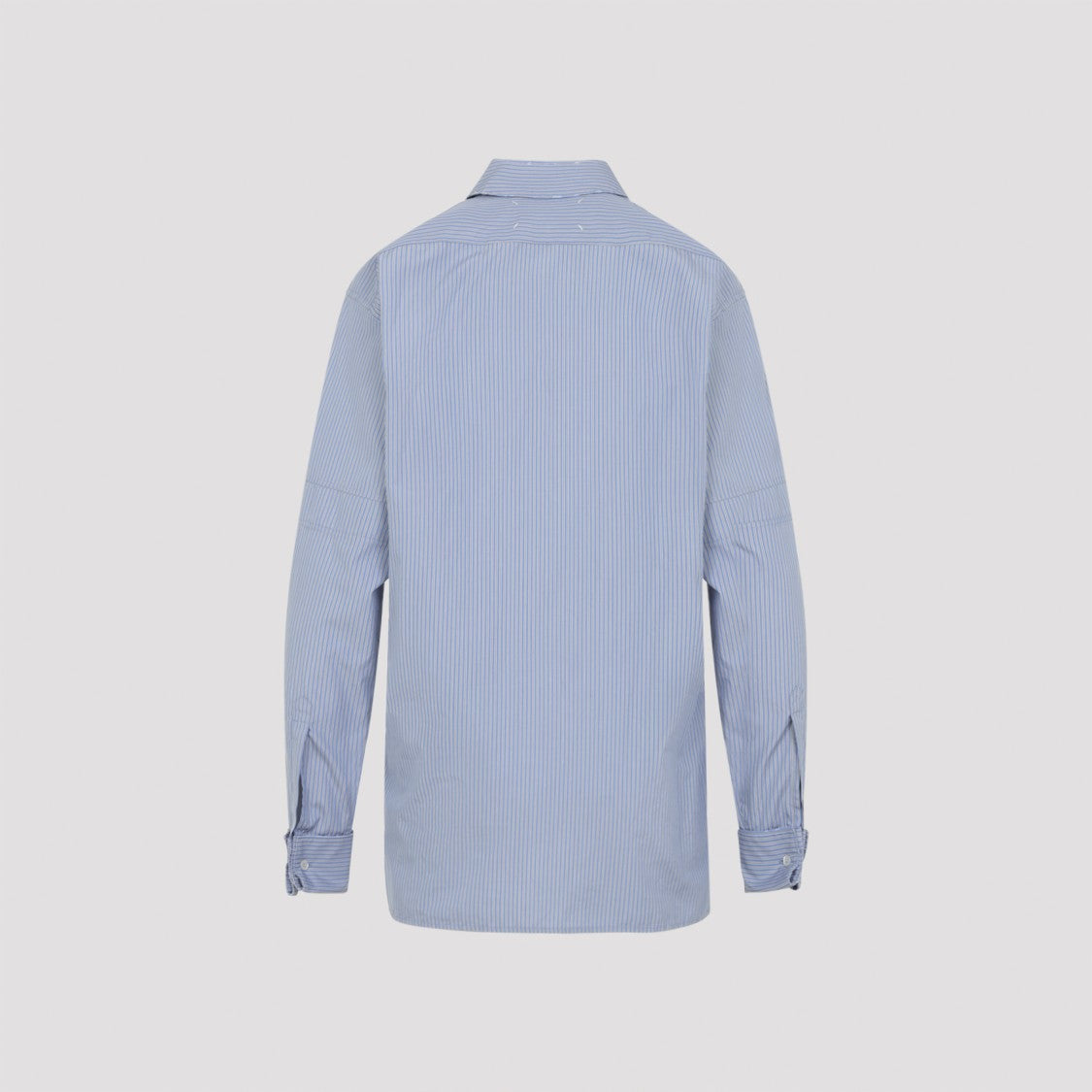 Maison Margiela Long-Sleeved Cotton Shirt With Vertical Stripes