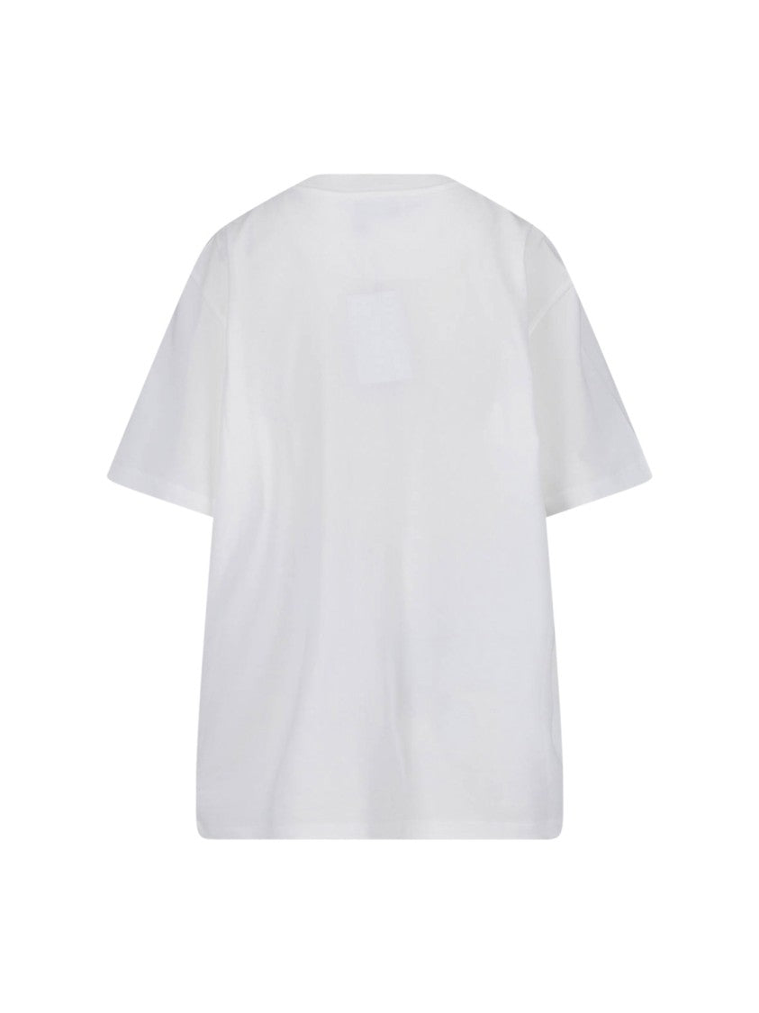 The Attico White Short-Sleeve T-Shirt With Curved Cutout Detail