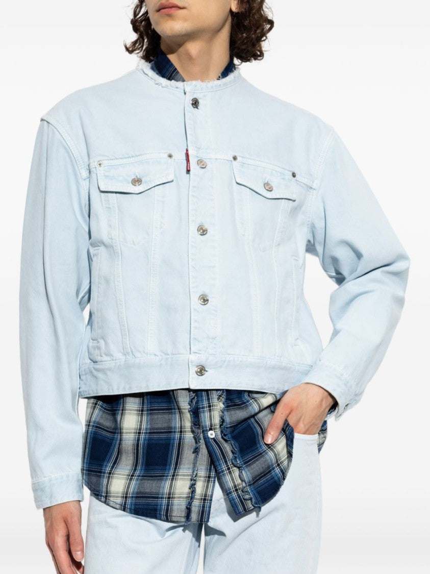 Dsquared2 Classic Minimalist Zip Front Denim Jacket
