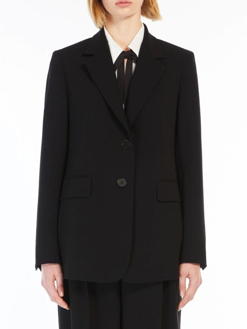 Max Mara Linz Tailored Virgin Wool Minimalist Blazer