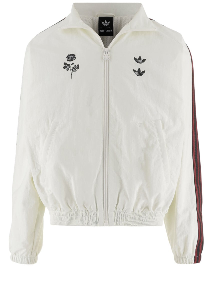 Adidas X Willy Chavarria Nylon Jacket With High Collar And Contrast Side Stripes