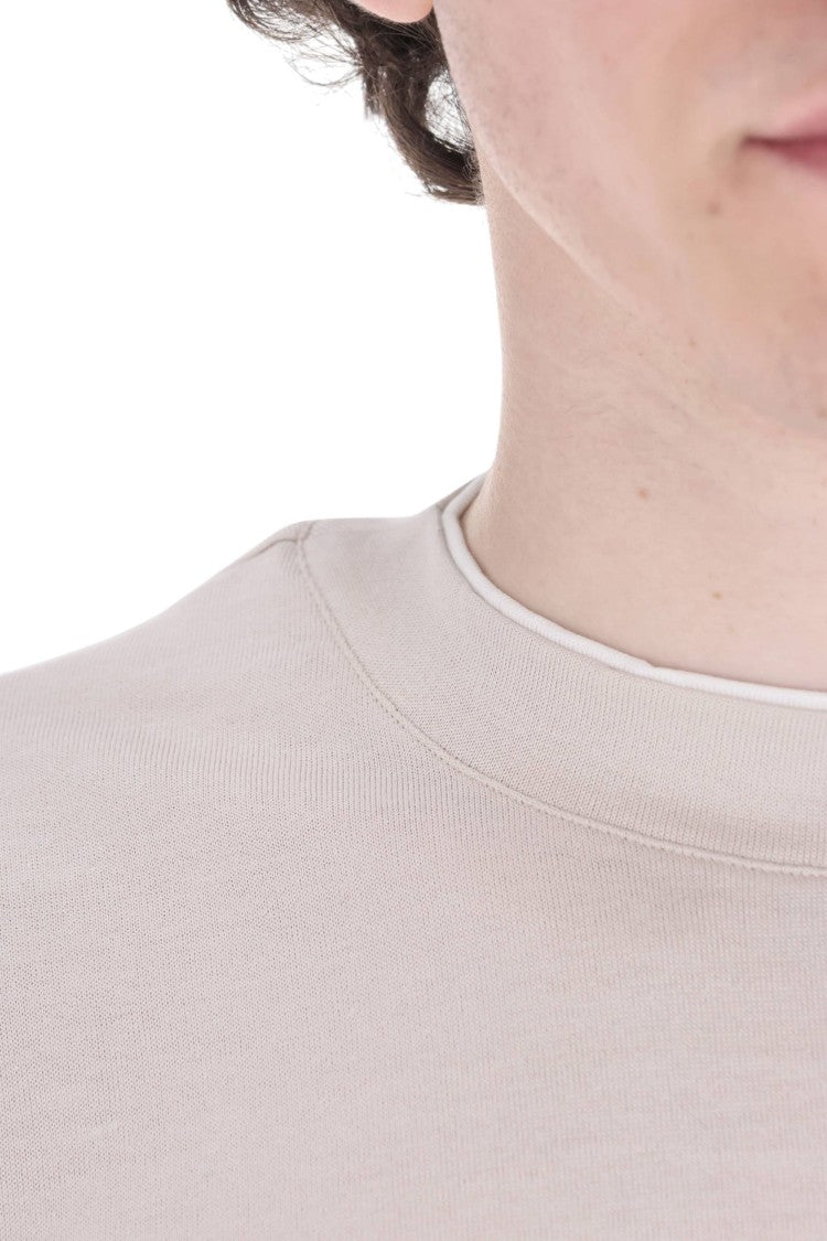 Eleventy Contrast Trim Giza Cotton T-Shirt