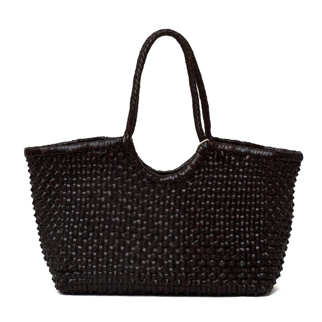 Dragon Diffusion Nantucket Cactus Weave Handwoven Buffalo Leather Tote Bag