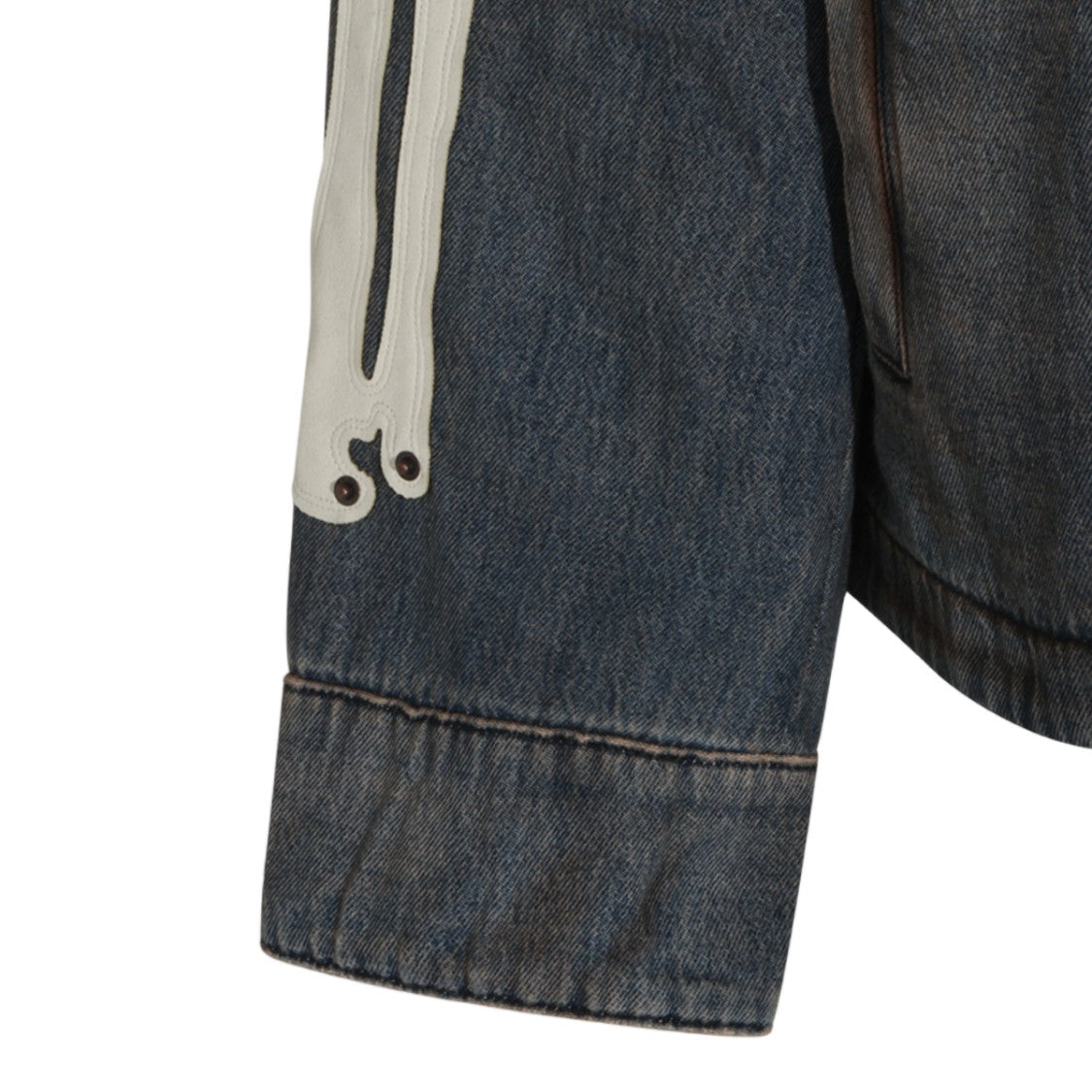 Amiri Dark Washed Denim Jacket With Zipper Closure
