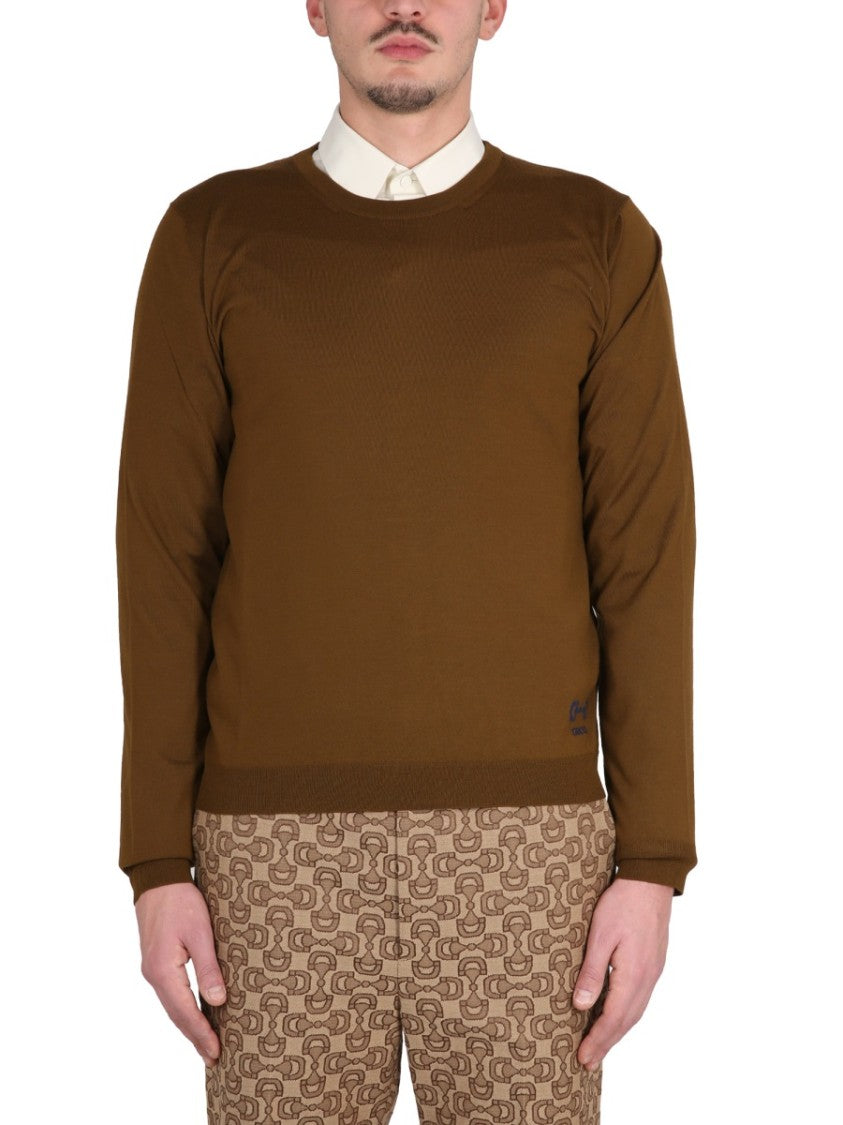 Gucci Smooth Wool Jersey With Distinctive Logo Embroidery