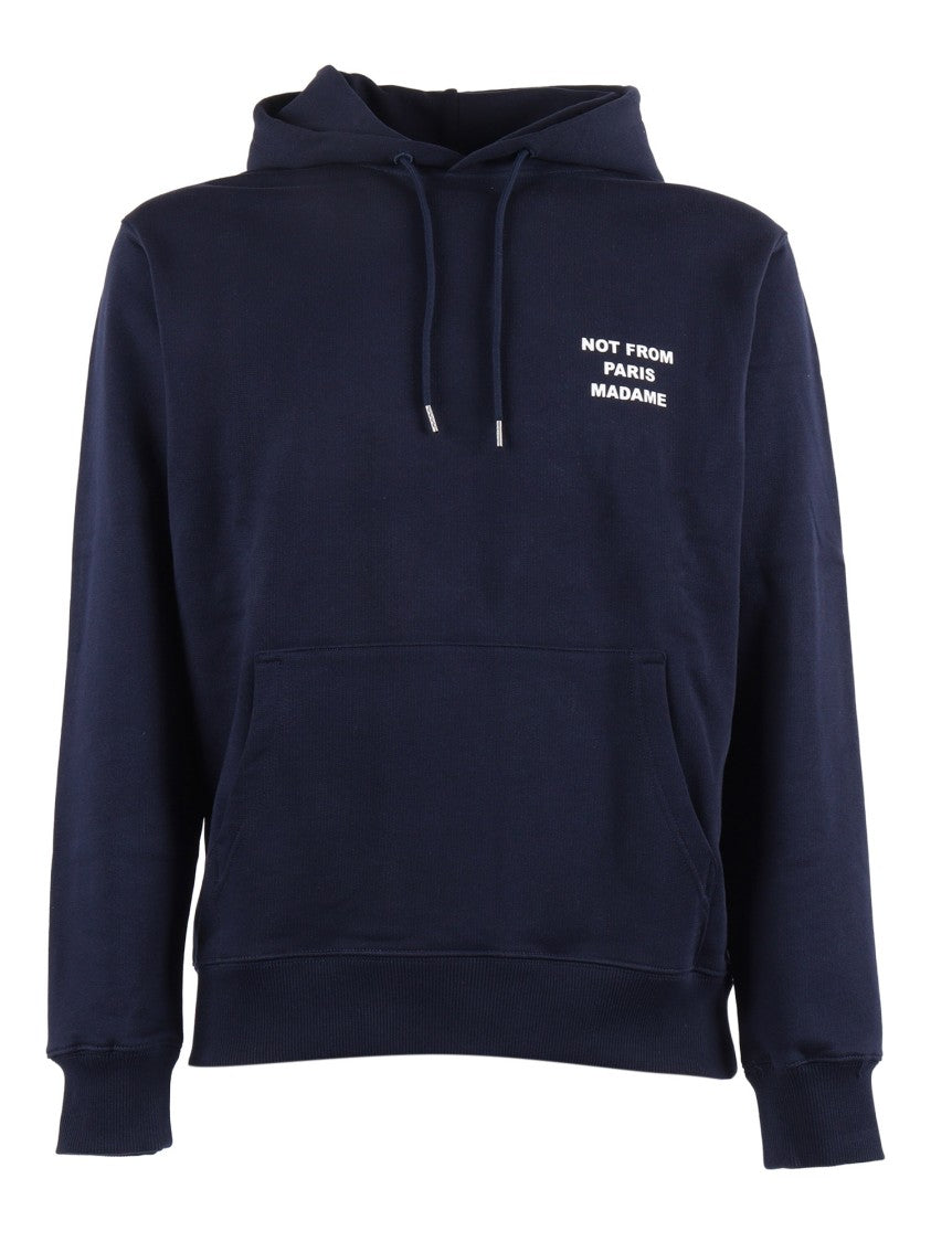 Drôle De Monsieur Navy Bold Slogan Hoodie