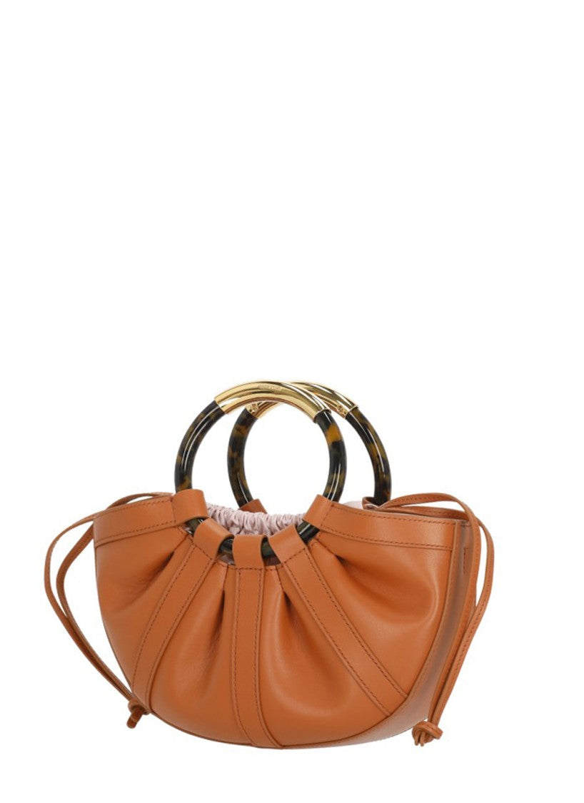 Coccinelle Soft Gathered Leather Medium Shoulder Bag With Two Rigid Handles