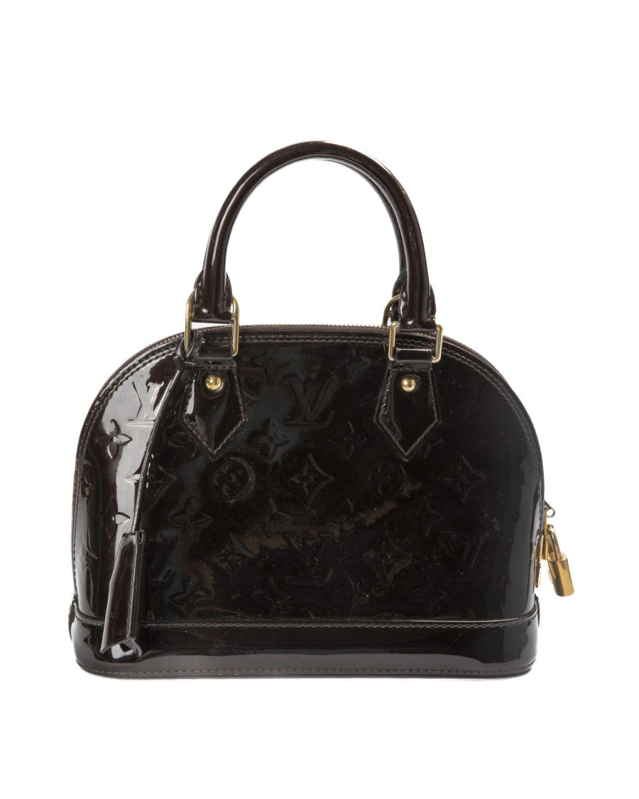Louis Vuitton Glossy Patent Leather Alma Bb Handbag