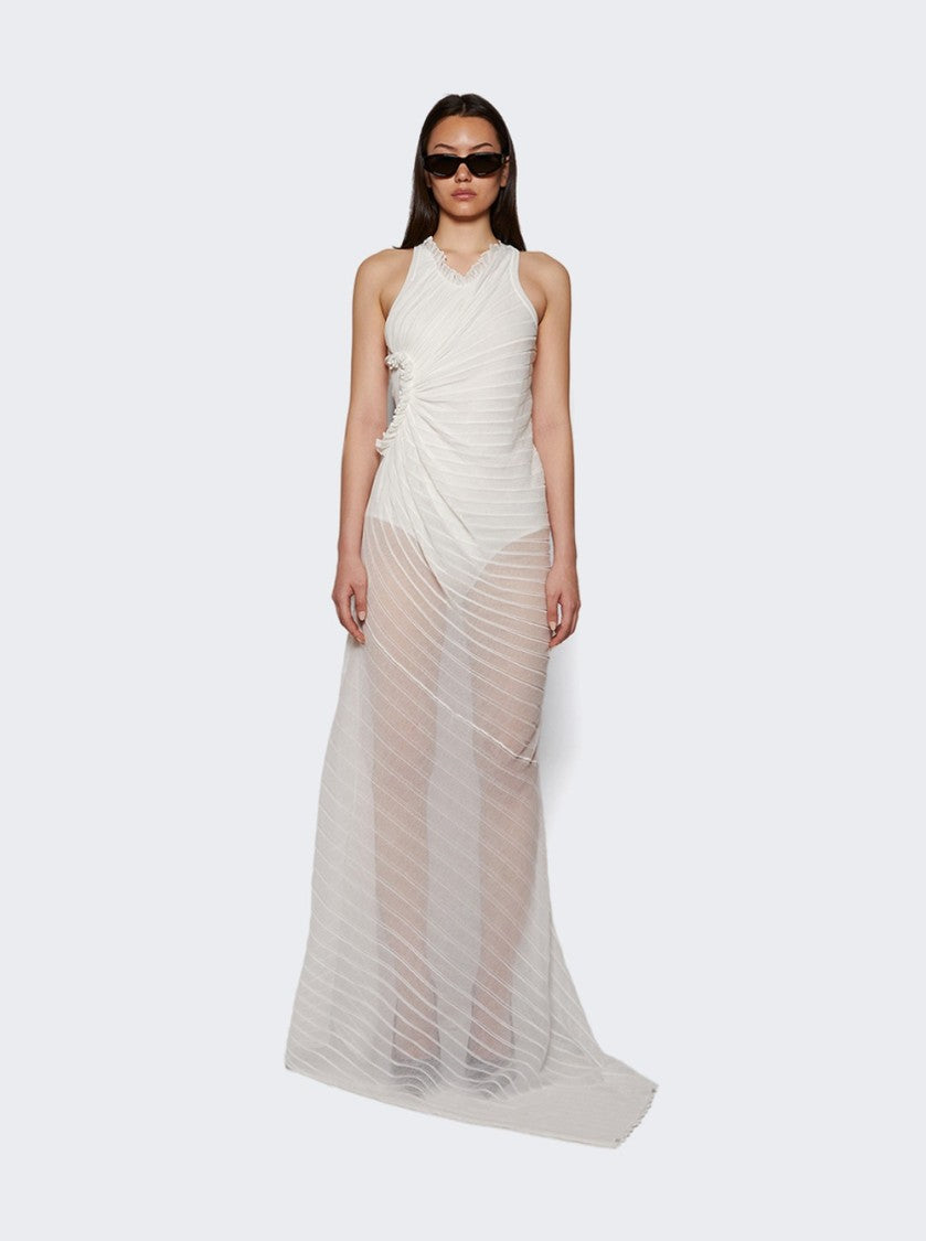 Victoria Beckham Sleeveless Gathered Detail Dress White