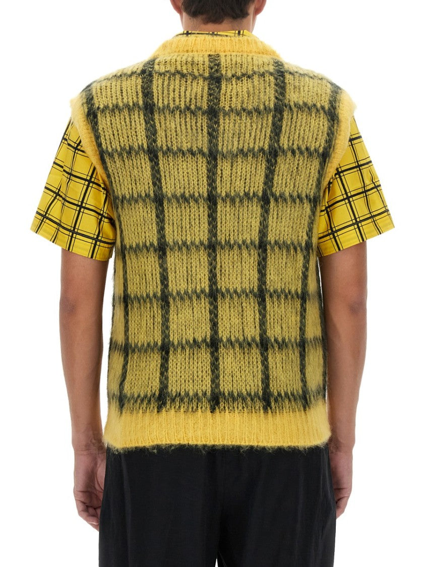 Marni Sophisticated Checkered Knit Vest