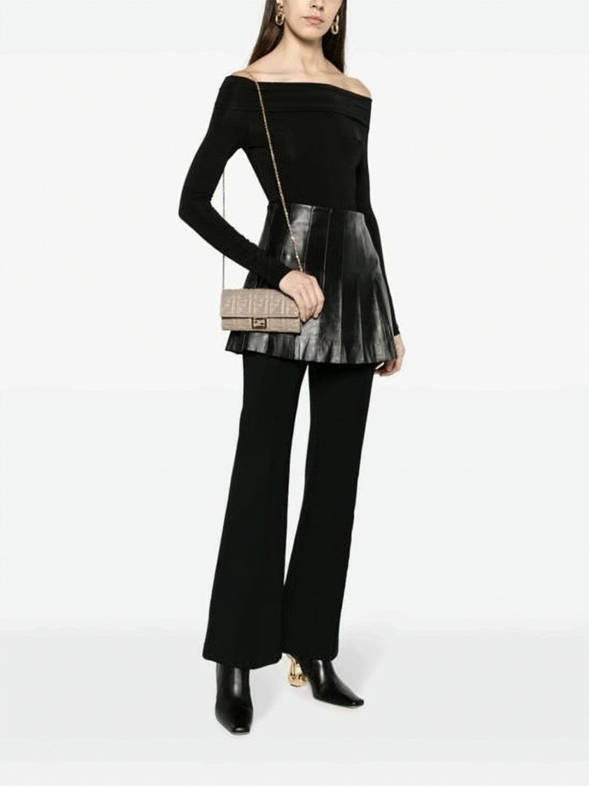 Fendi Lambskin Leather Chain Shoulder Bag