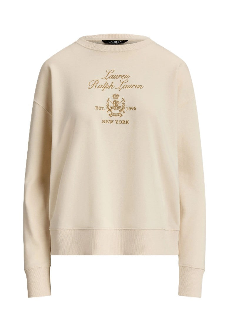 Lauren Ralph Lauren Cropped Emblem Crewneck Sweatshirt