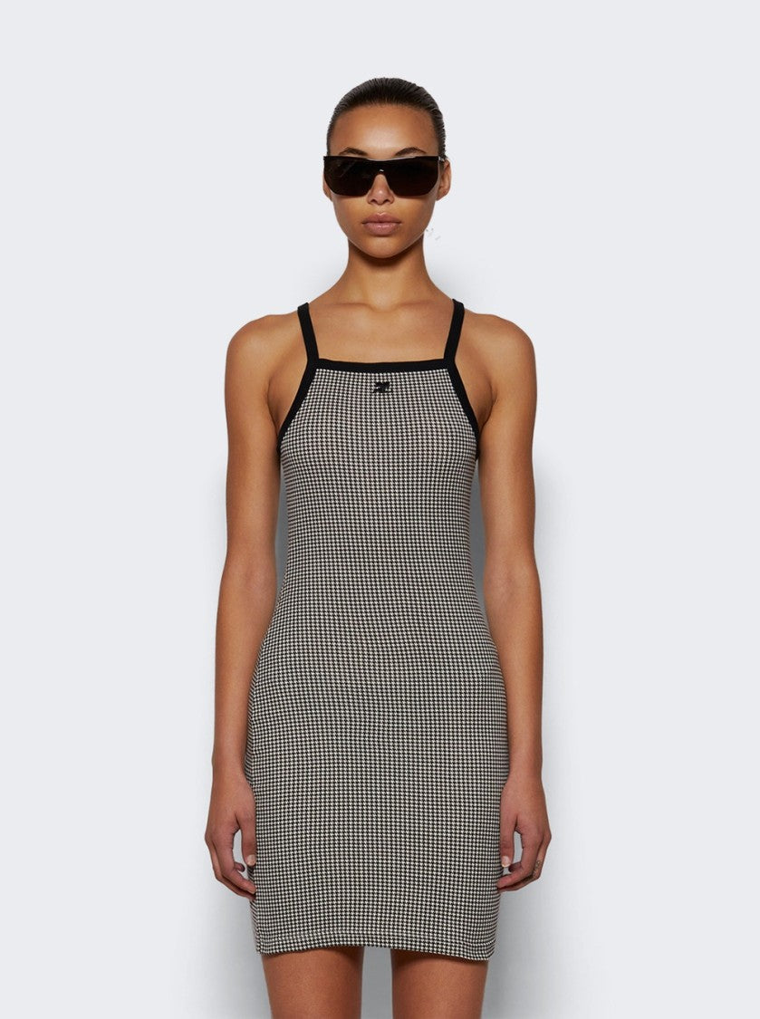 Courrèges Contrast Houndstooth Mini Dress White And Blck