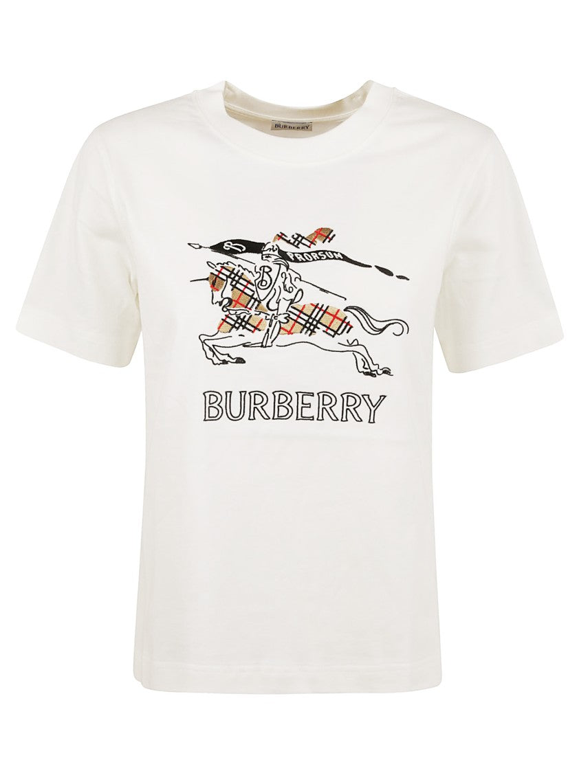 Burberry White Pure Cotton T-Shirt