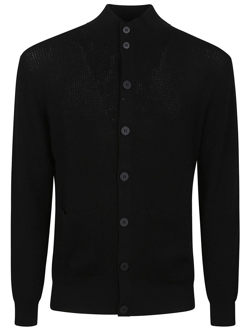 Ballantyne Black Ribbed Cardigan