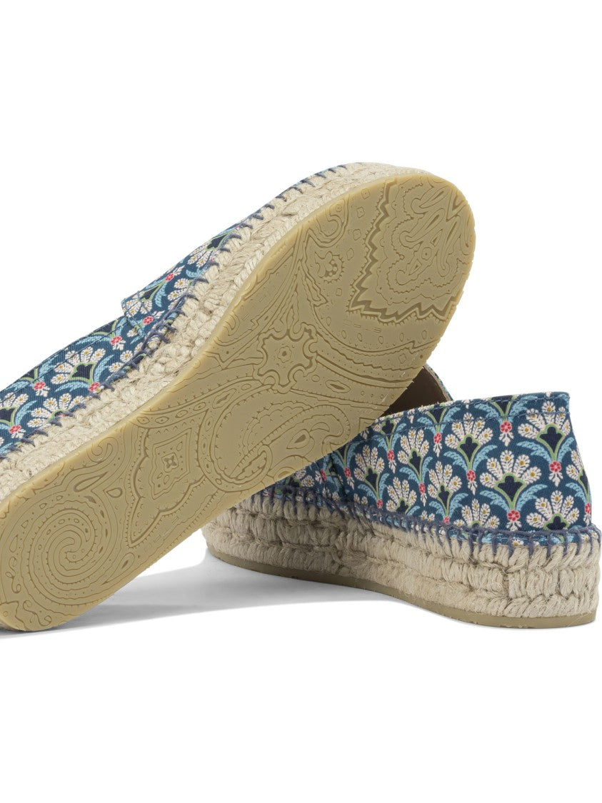 Etro Floral-Pattern Cotton Espadrilles
