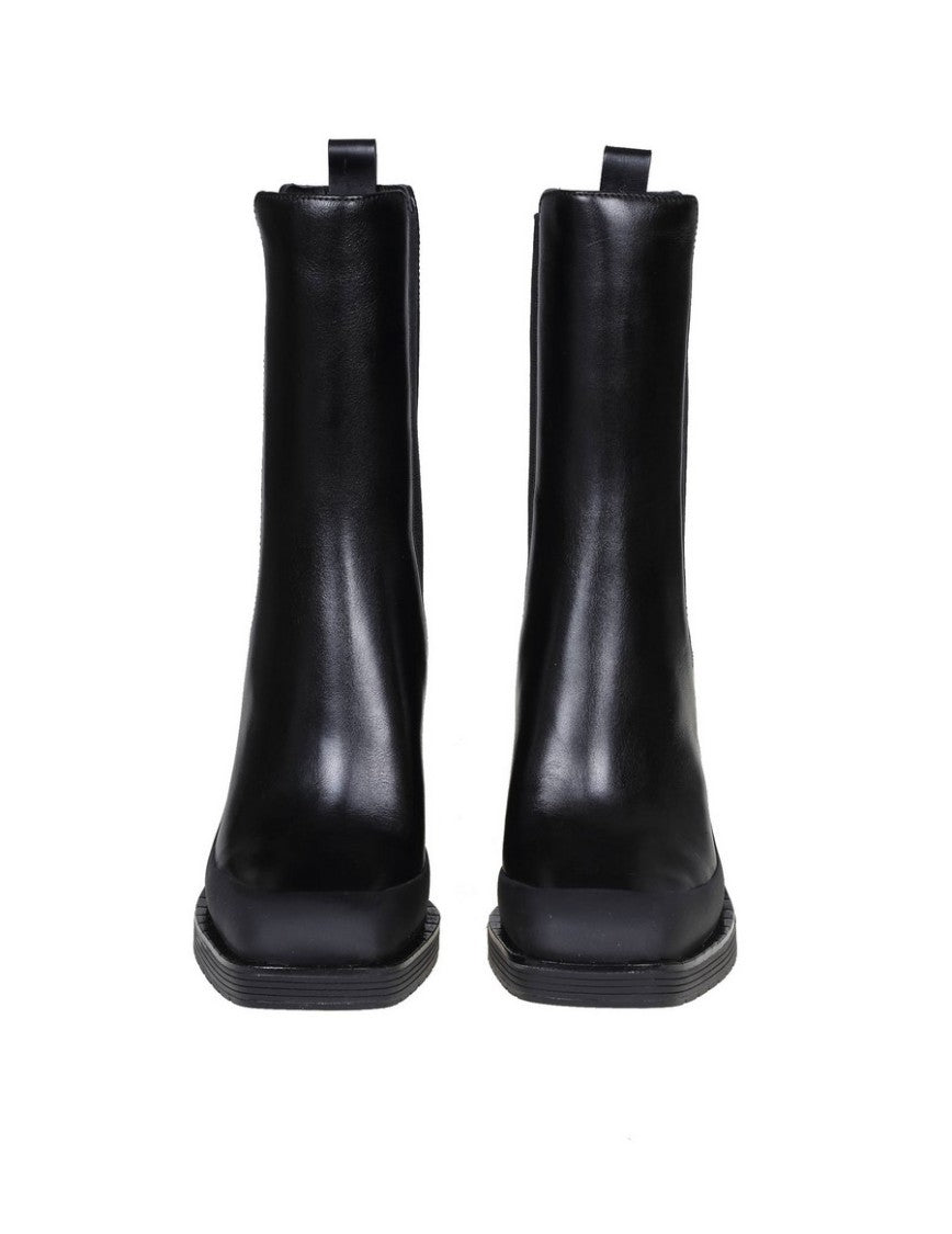 Tory Burch Black Leather Block-Heel Chelsea Boot