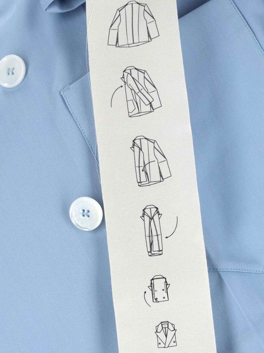 Setchu Enrico' Double-Breasted Blazer – Light Blue