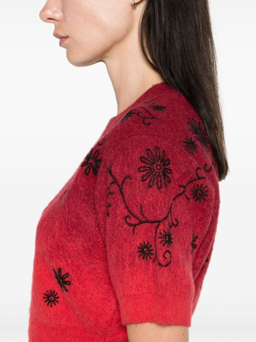 Kenzo Cropped Crimson Knitted Top