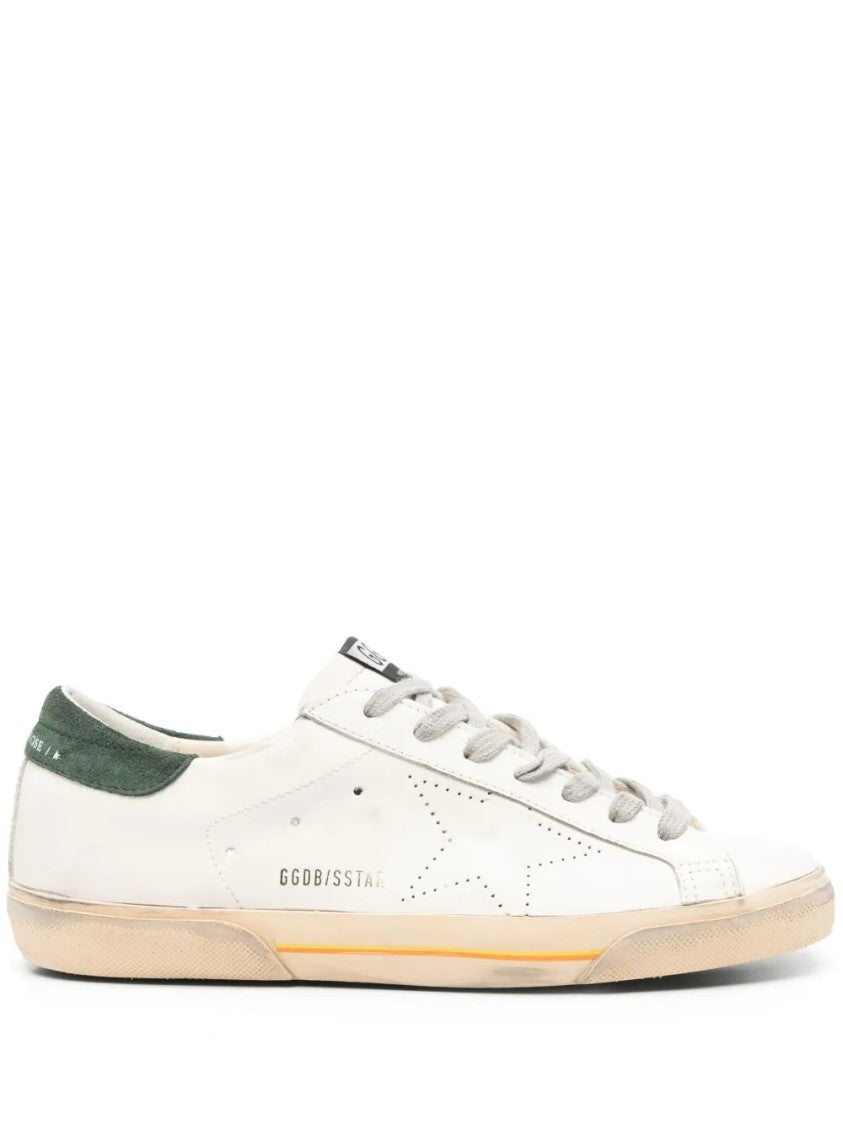 Golden Goose Low-Top Distressed Leather Sneakers With Suede Heel Tab