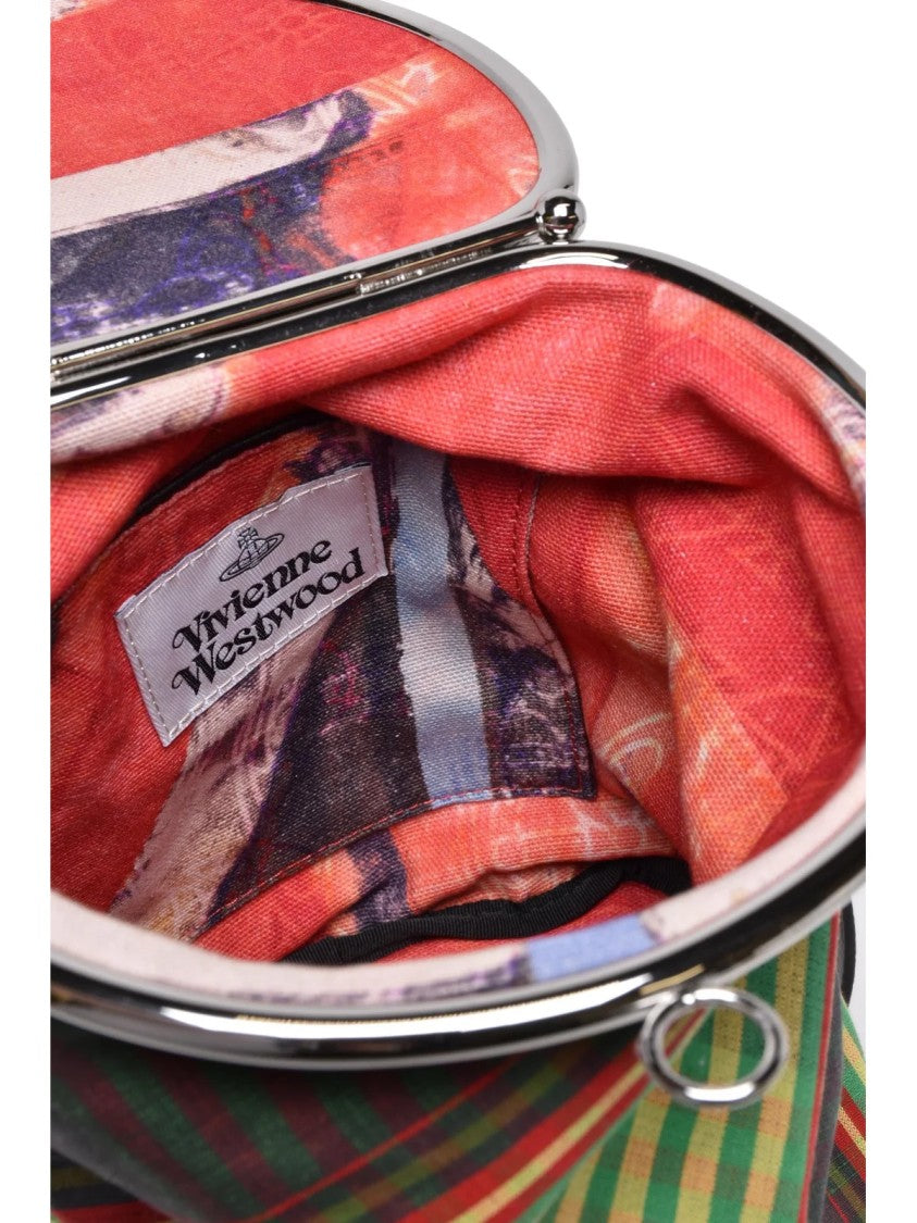 Vivienne Westwood Multicolored Olive Round Frame Crossbody Bag With Artistic Lining