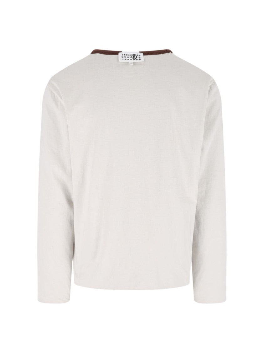 Mm6 By Maison Margiela Brown Cotton Reversible Long-Sleeve T-Shirt