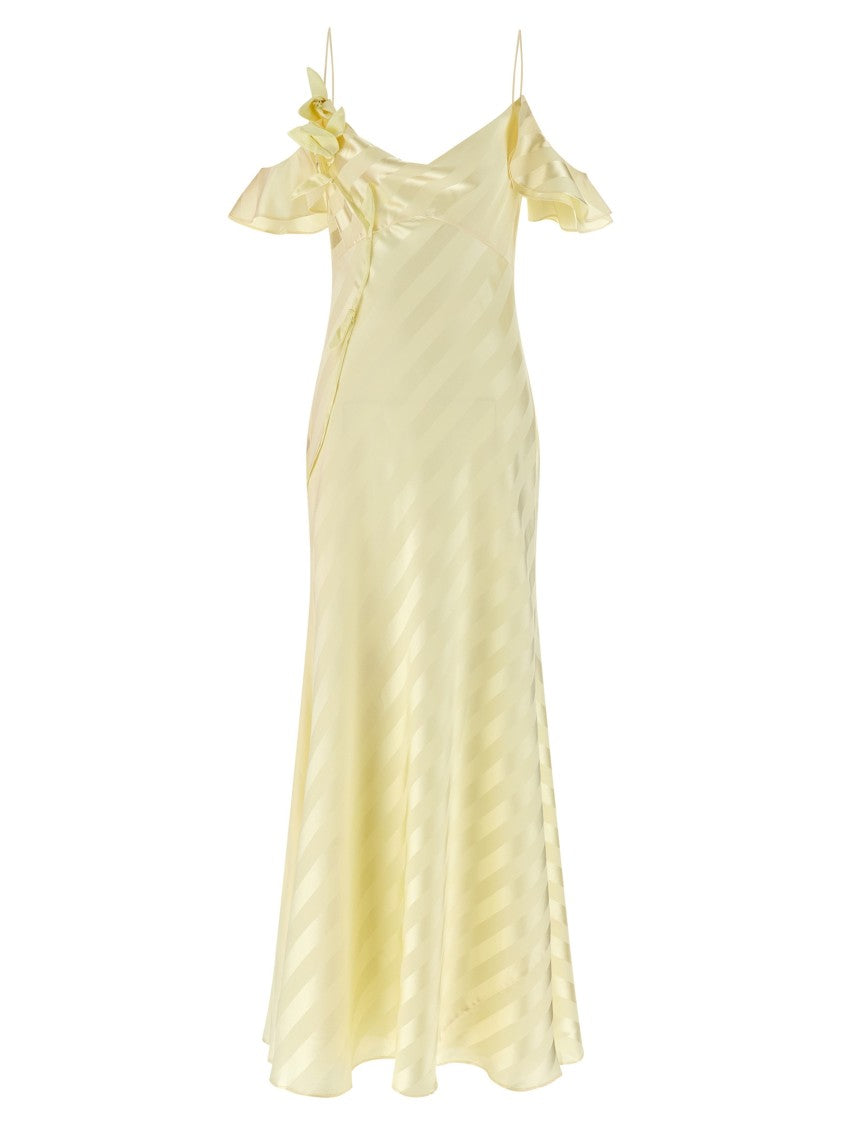 Self-Portrait 'Satin Striped' Long Dress