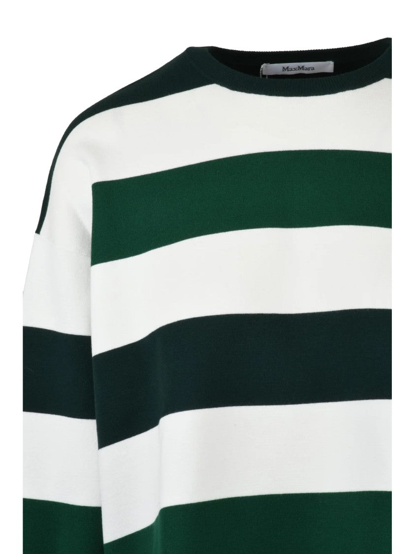 Max Mara Asymmetric Stripe Knit Sweater With Boxy Silhouette