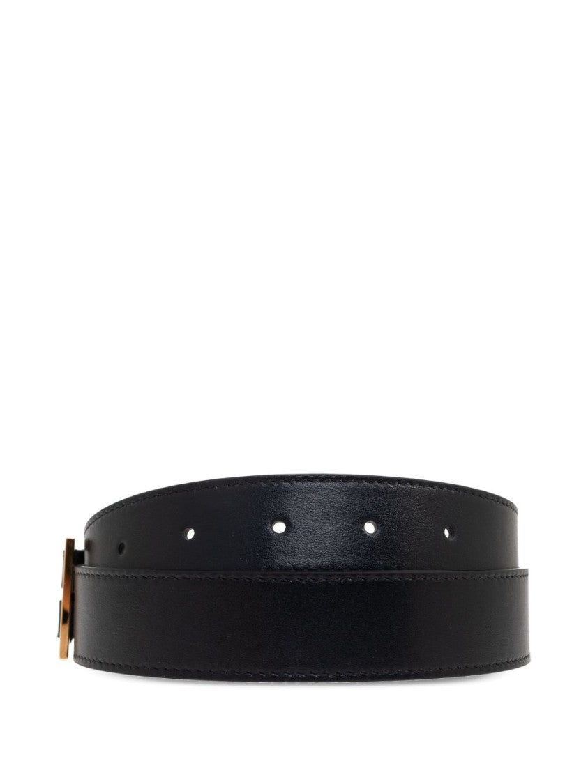 Versace Silk And Nylon Belt With Geometric Gold-Tone Buckle