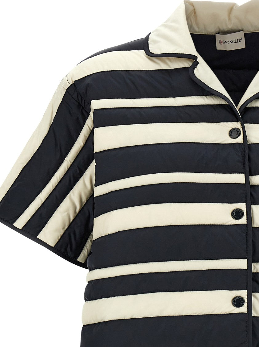 Moncler Comfort Fit Striped Shirt In Technical Fabric
