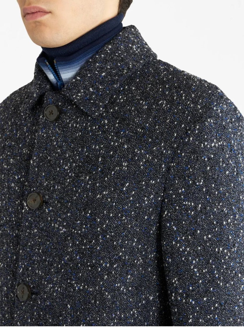 Etro Mid-Length Textured Wool-Cashmere Etro Coat