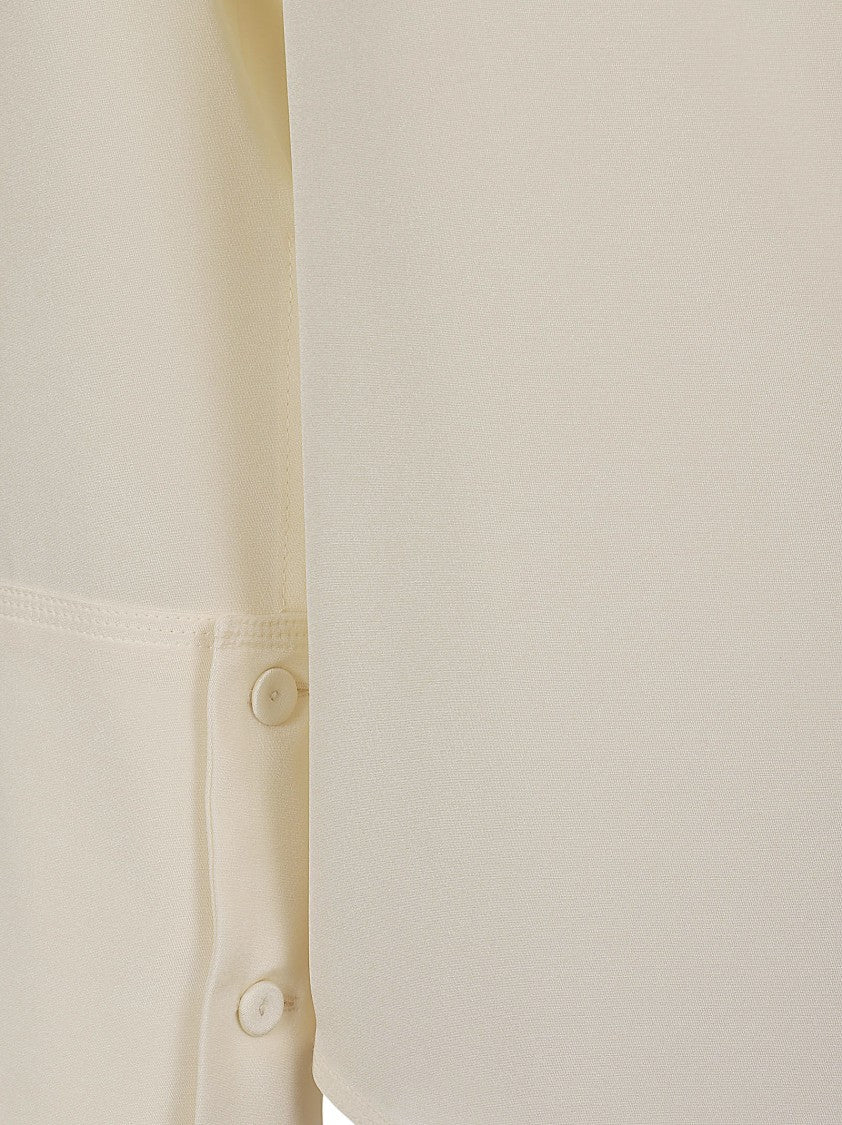 Max Mara Silk Cady Blouse With Classic Collar And High Cuffs