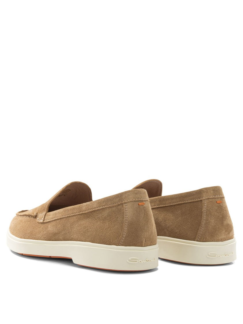 Santoni Nubuck Suede Loafers