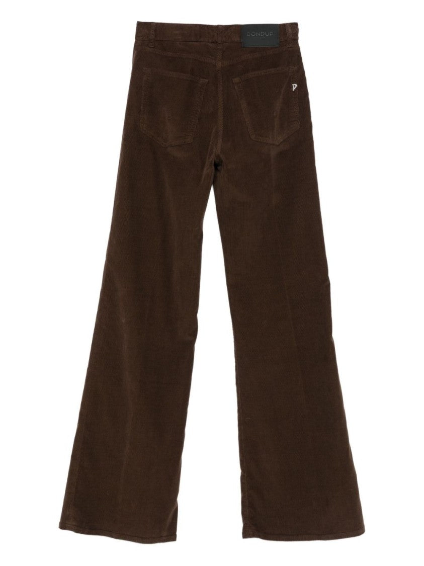 Dondup Wide-Leg Brown Jeans With Five-Pocket Design