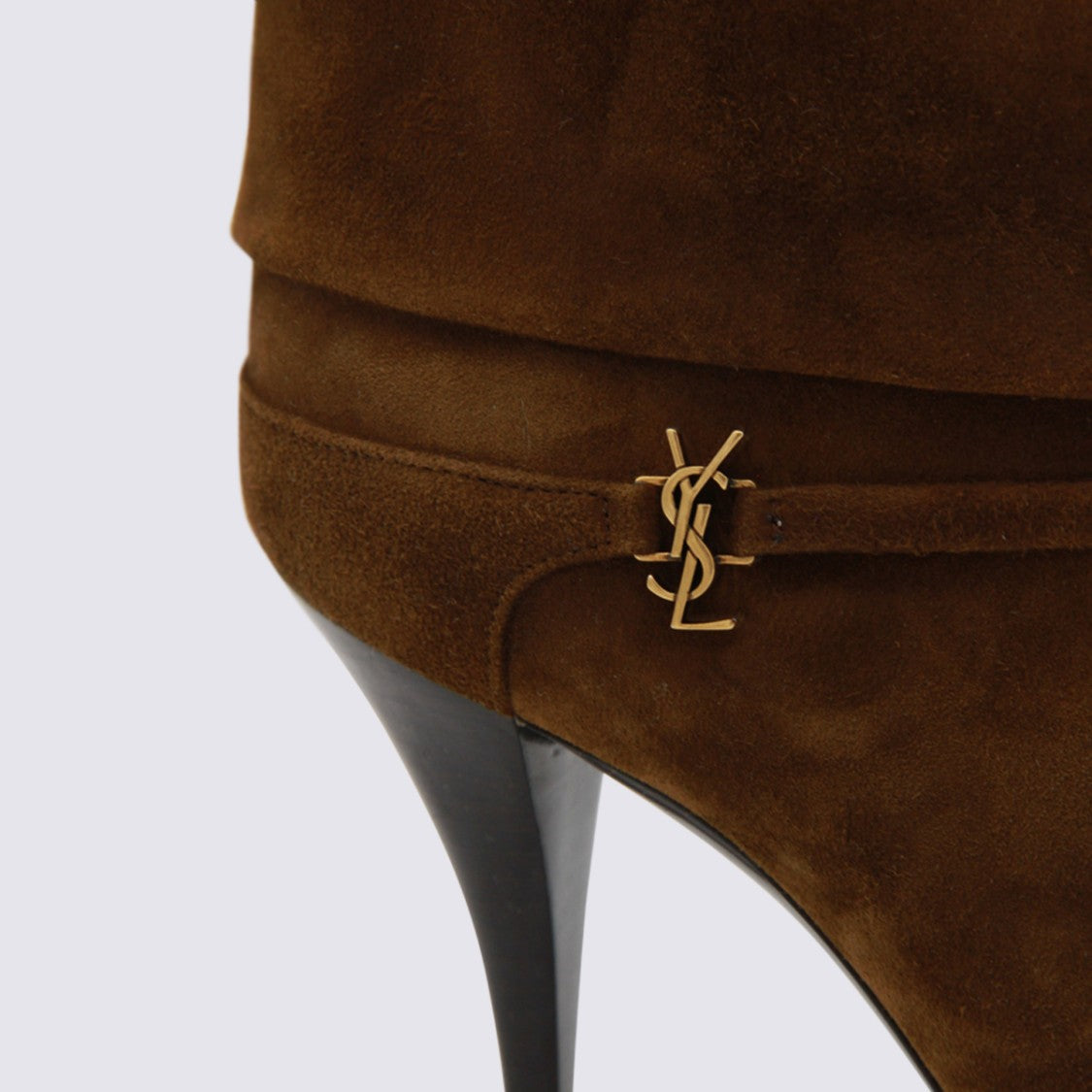 Saint Laurent Brown Vicky 90 Suede Boots