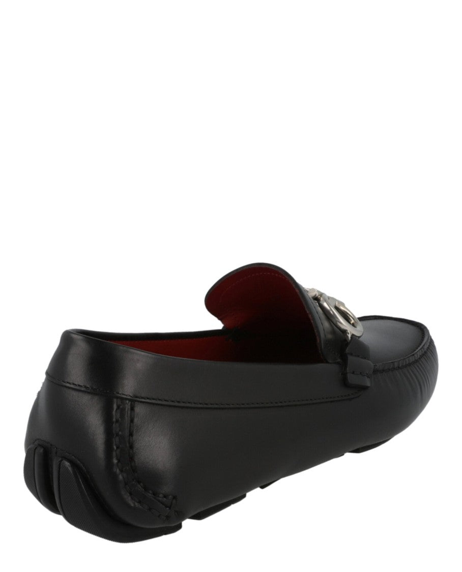Ferragamo Switch Black Calfskin Leather Slip-On Loafer