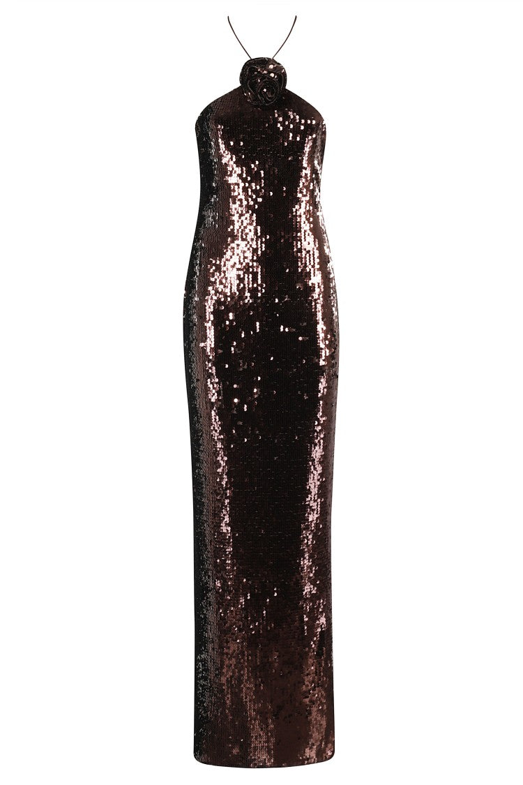 Magda Butrym Maxi Dress With Floral Appliqué