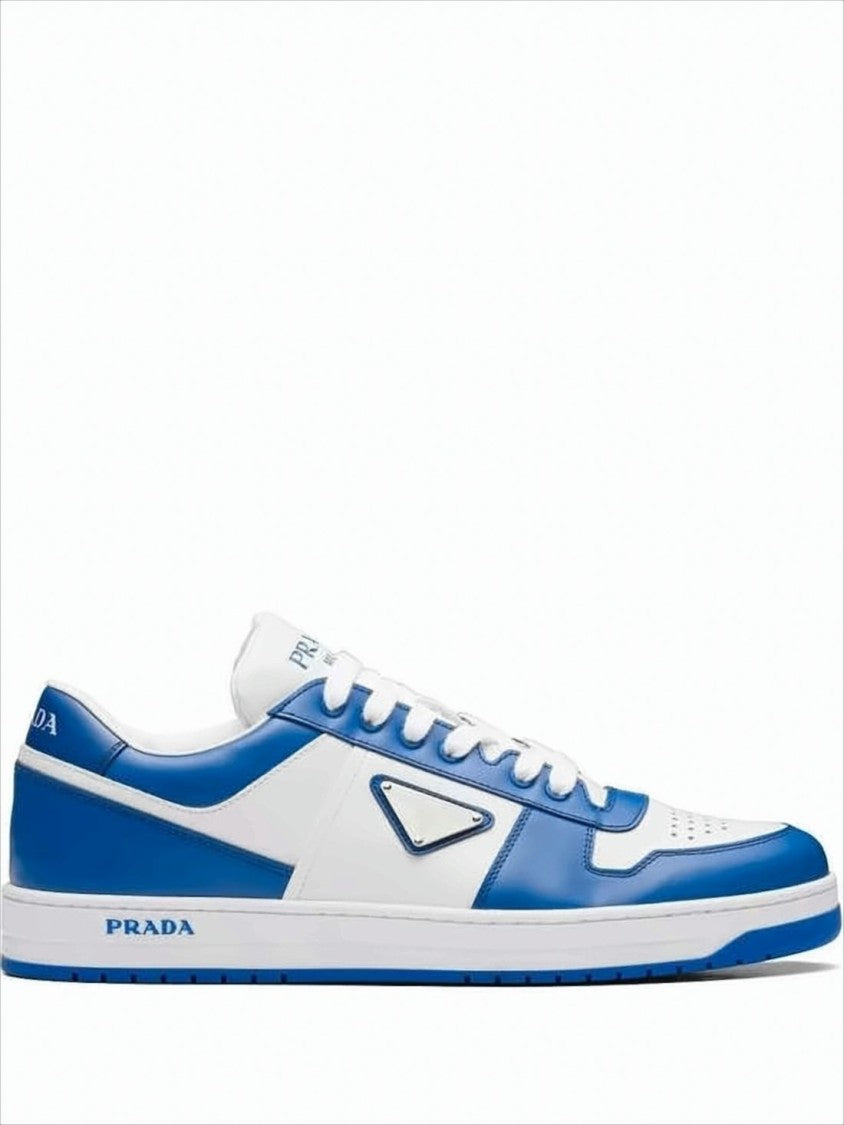 Prada Low-Top Sneakers With Perforated Panels And Triangular Logo