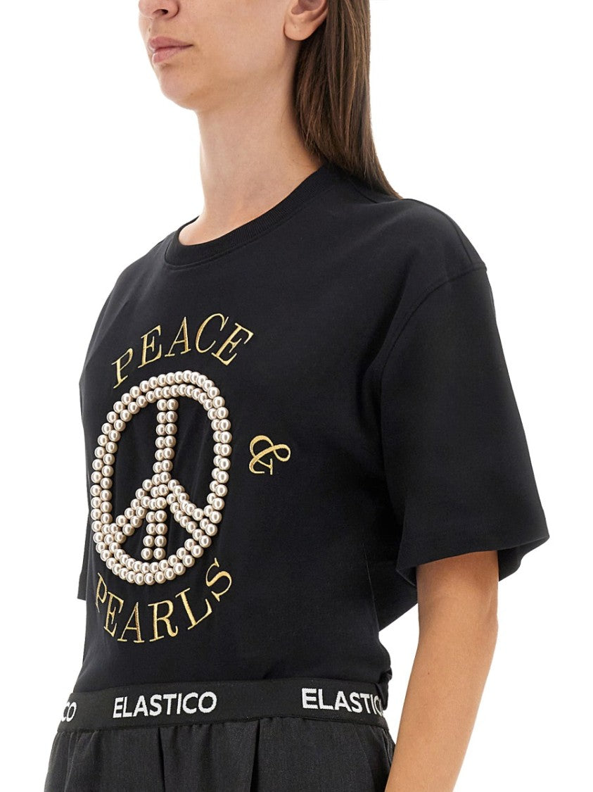Moschino Cropped Black T-Shirt