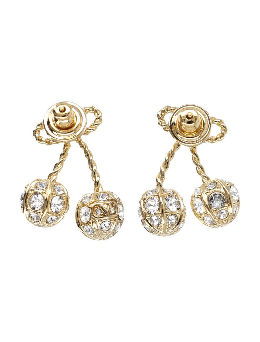 Valentino Garavani Gold-Tone Earrings With Cherry Pendant And Vlogo Detail