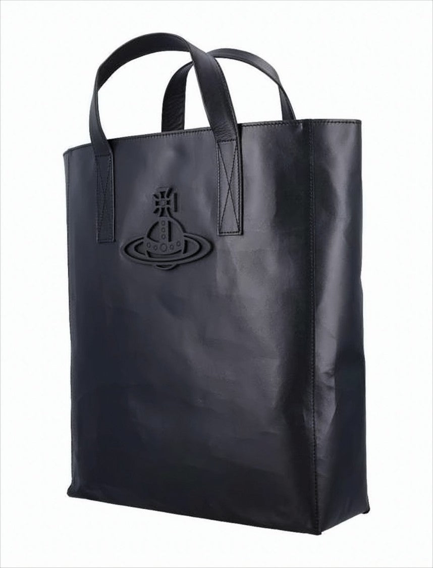 Vivienne Westwood Smooth Cowhide Tote Bag With Sturdy Handles