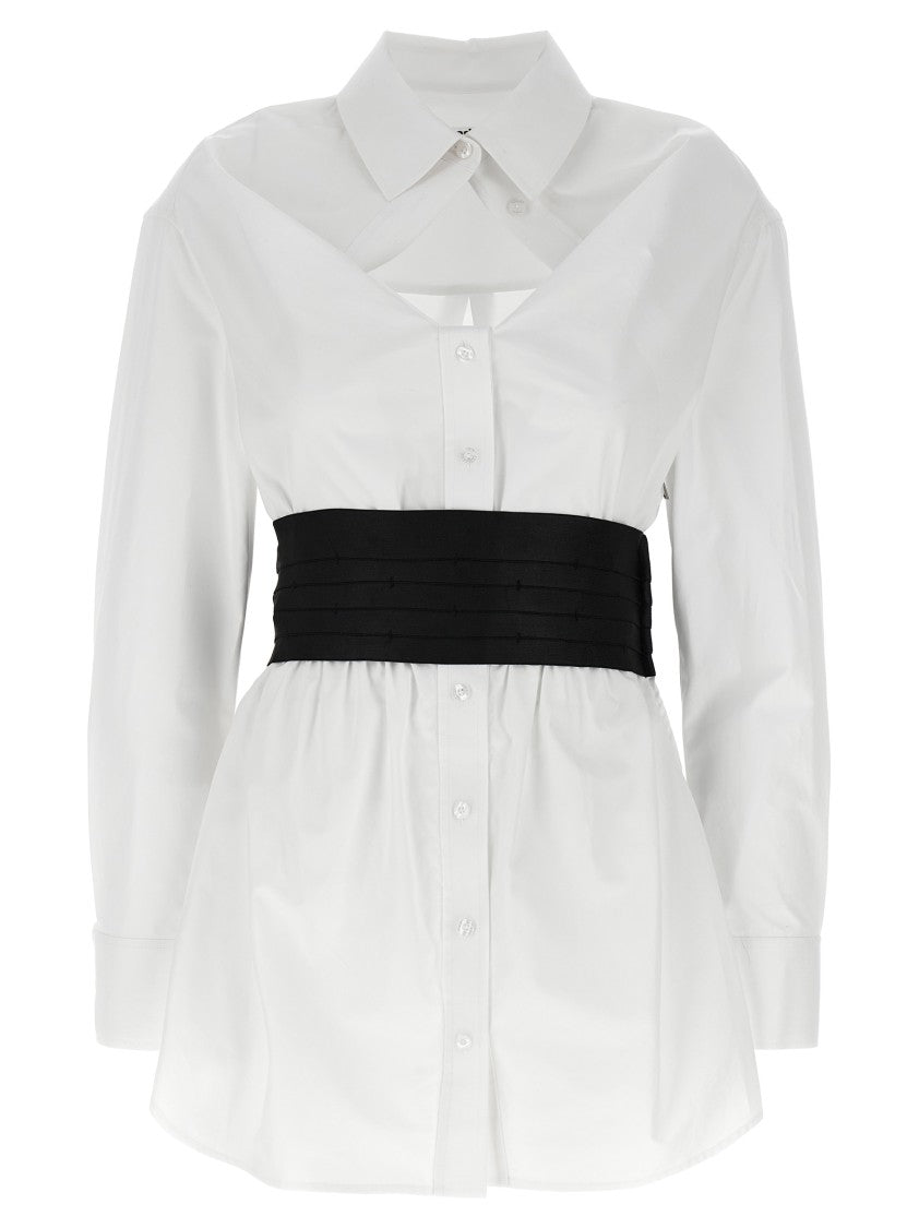 Alexander Wang Mini Shirt Dress With Elastic Waist
