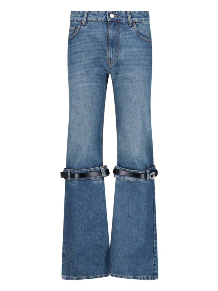 Coperni Straight Jeans With Knee Straps – Blue