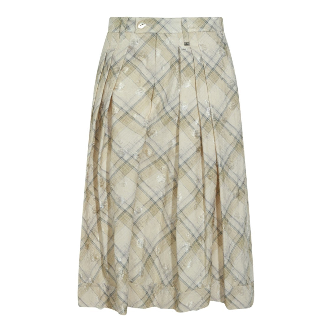 Vivienne Westwood Mid-Length Pleated Skirt With High Waist And Button Closure