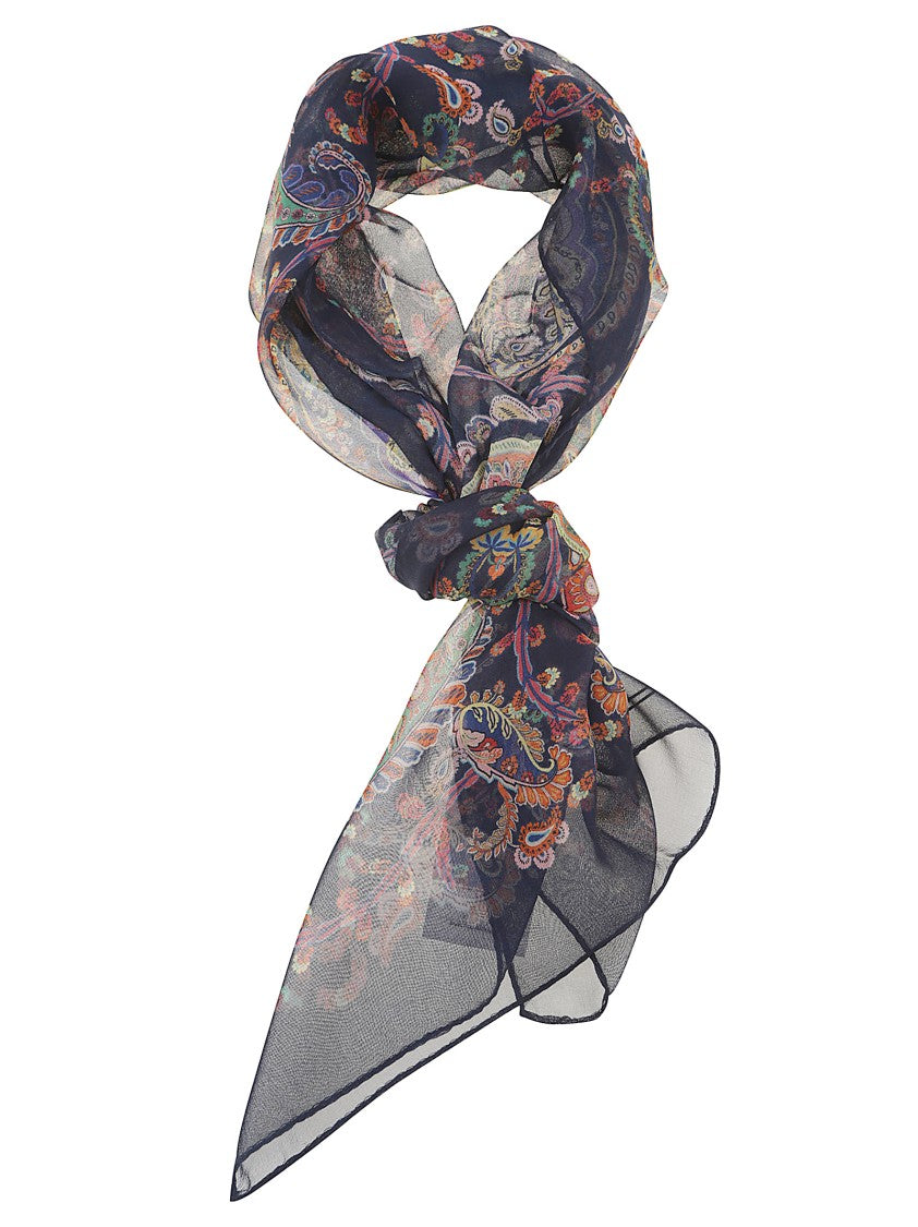 Etro Tosca Intricate Paisley Silk Scarf