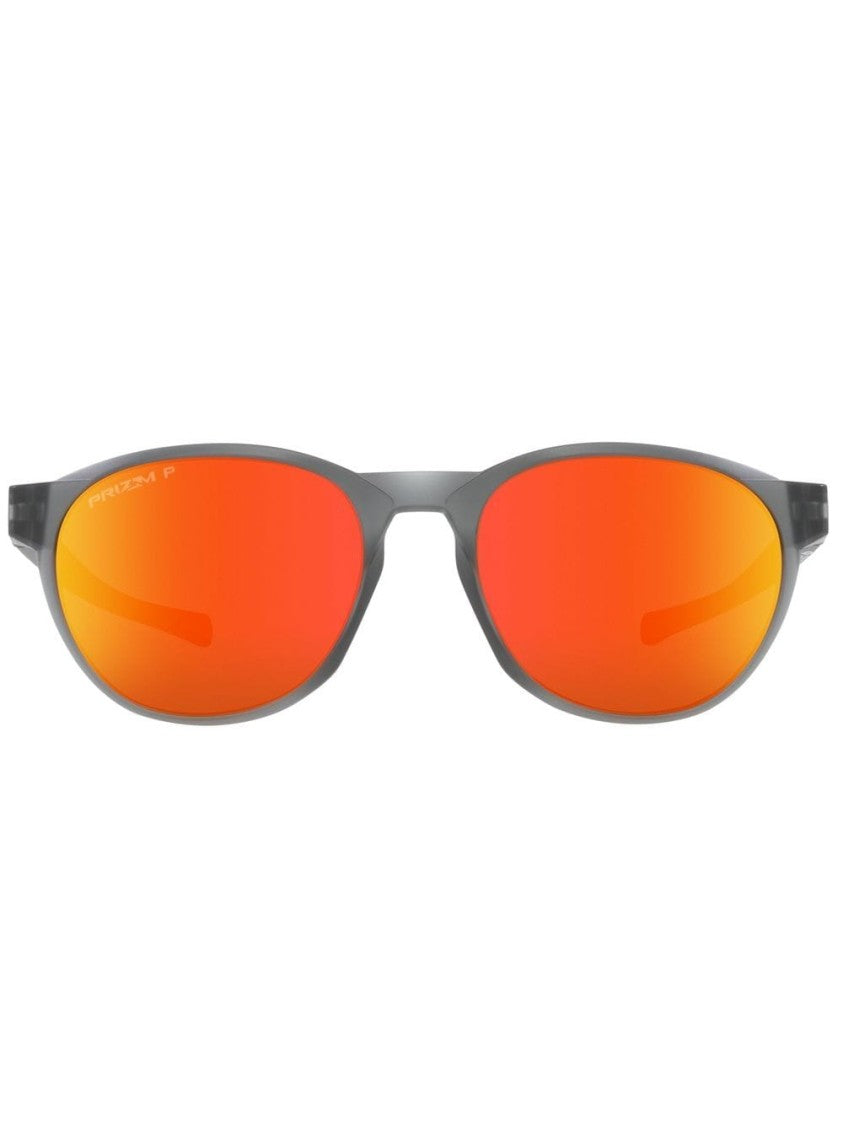 Oakley Round Matte Orange Sunglasses With Gunmetal Grey Accents