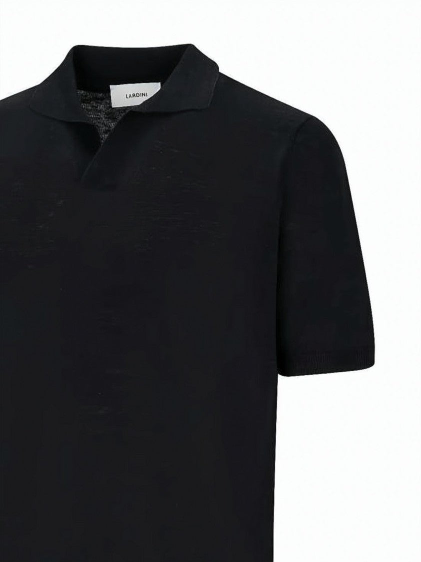 Lardini Black Polo Shirt With Fitted Silhouette