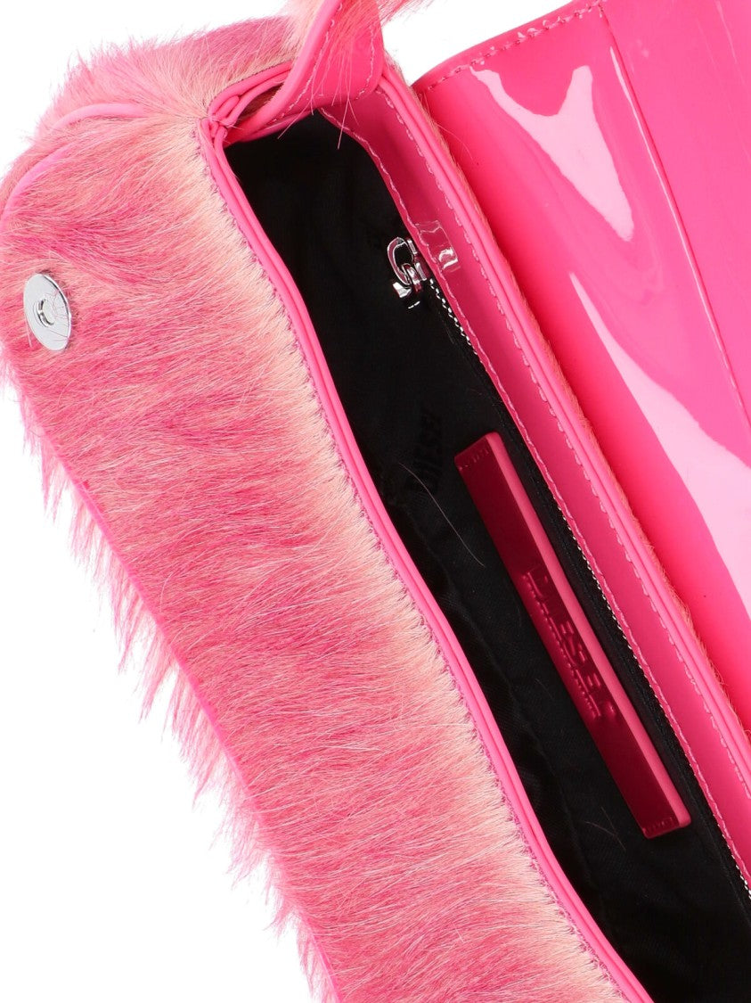 Diesel Sustainable Pink Leather Play Clutch With Adjustable Handle