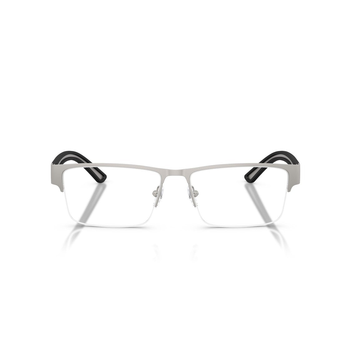 Emporio Armani 0Ea1182 Semi-Rimless Rectangular Eyeglasses With Silver And Black Accents