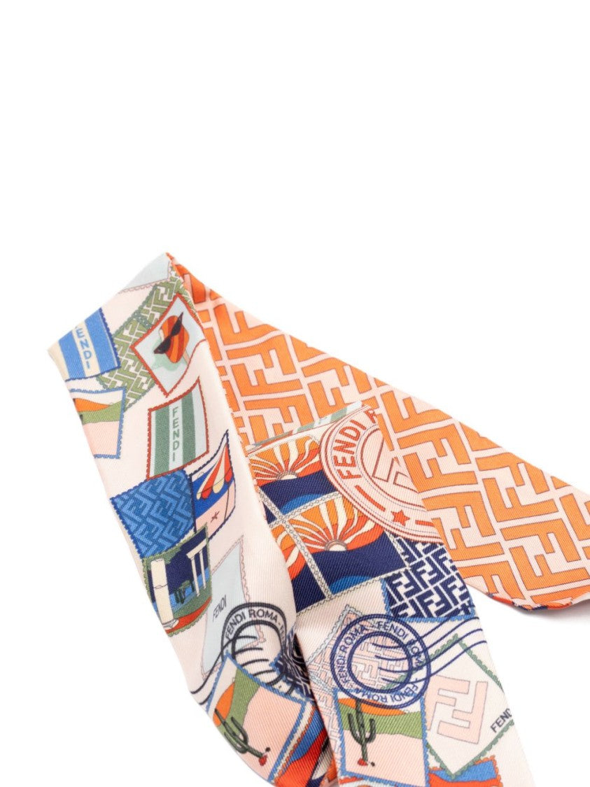 Fendi Multicolor Long Dual-Sided Geometric Scarf